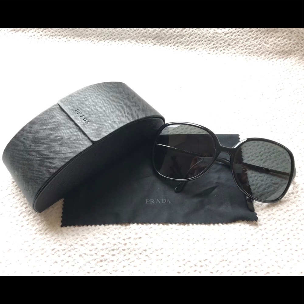 PRADA black large frame sunglasses